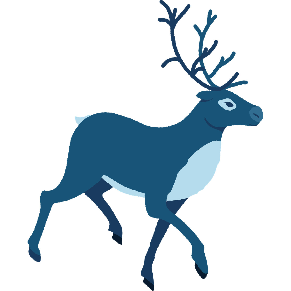 下载 Cherry 风格的 Reindeer running side view 插画，支持 PNG、SVG 格式