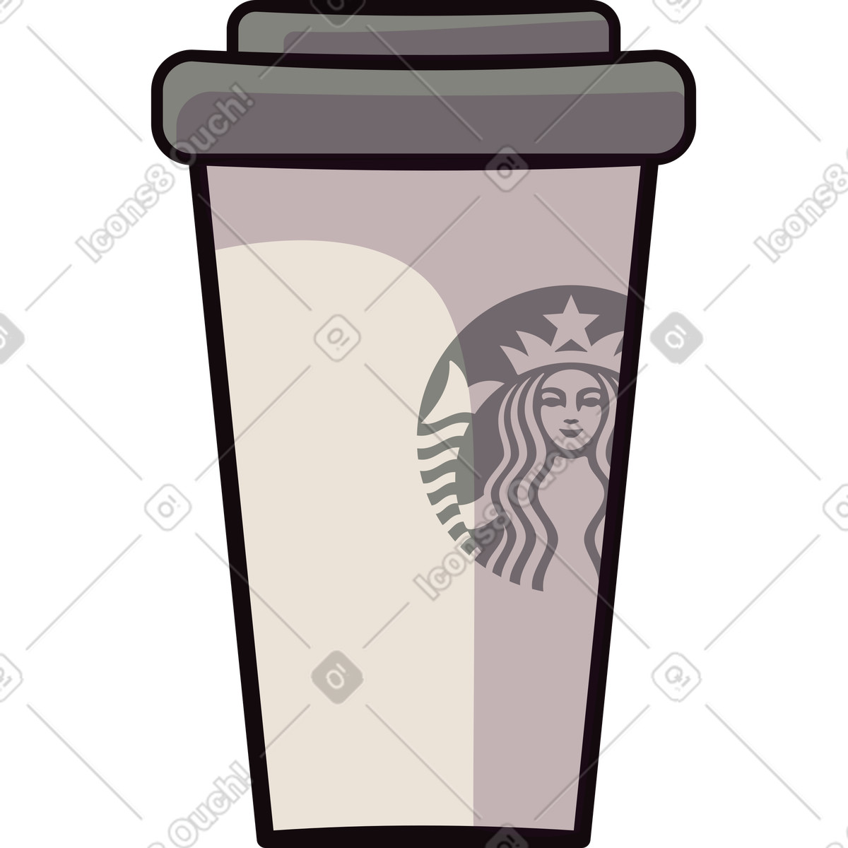 Starbucks-Illustration im Eastwood-Stil als Download in PNG, SVG