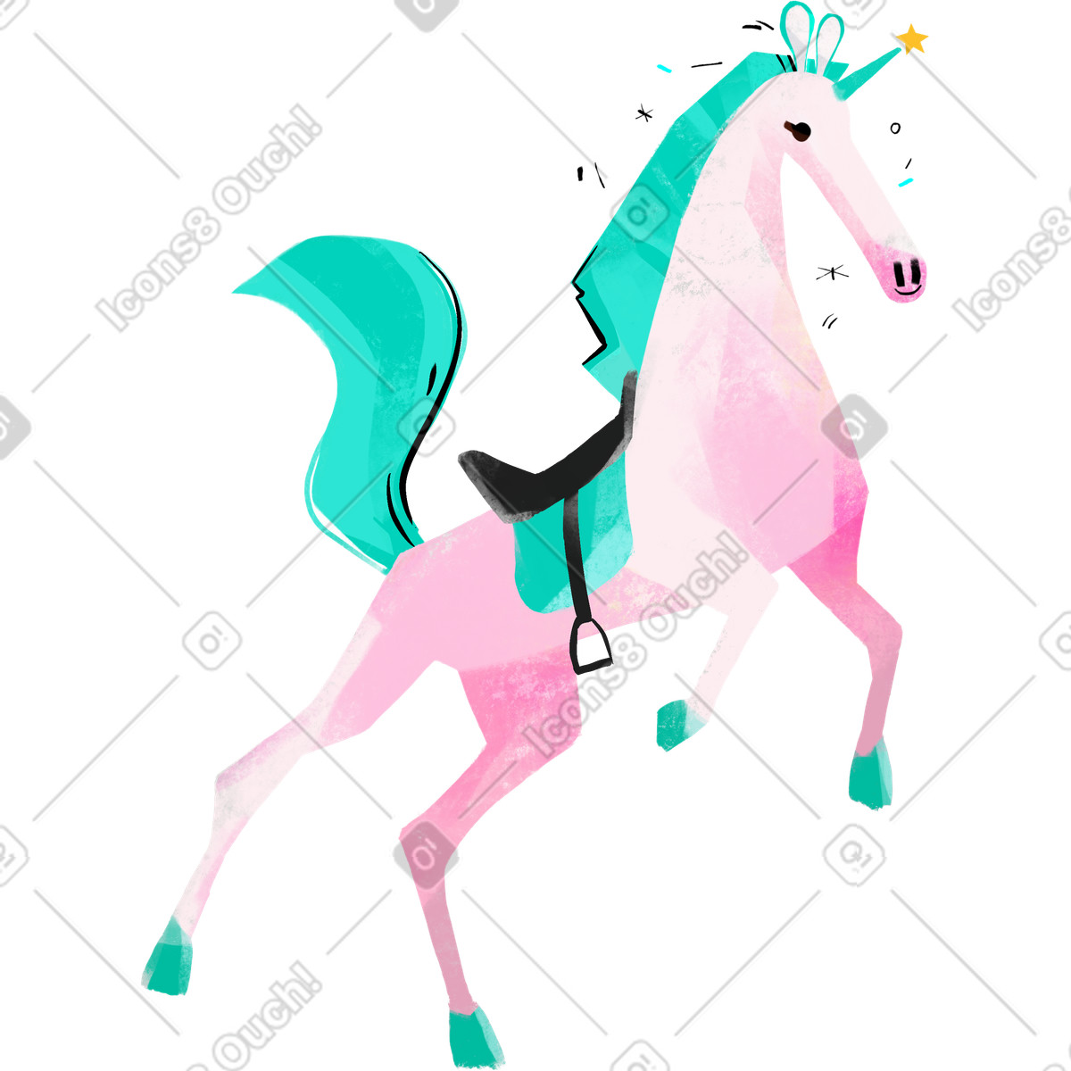 Fabulous スタイルの ユニコーン のイラストをPNG、SVG形式でダウンロード