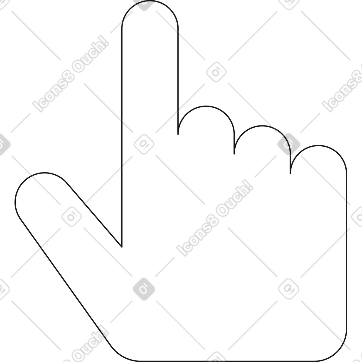 Ilustração de Mão apontando para cima em no estilo Midnight baixar em PNG, SVG