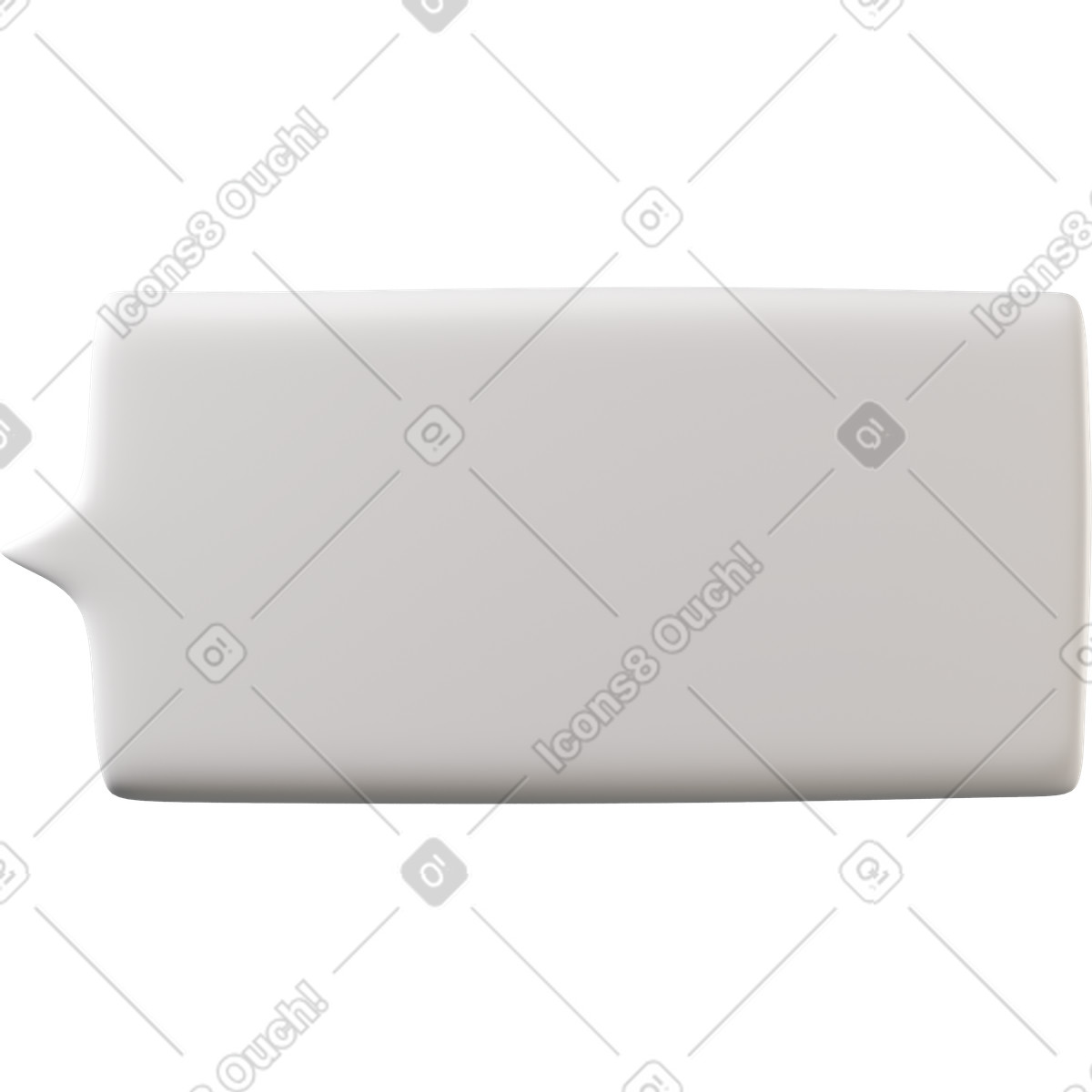 Illustration Bulle rectangulaire blanche à partir de la gauche dans le style 3D Buddy télécharger aux formats PNG, SVG