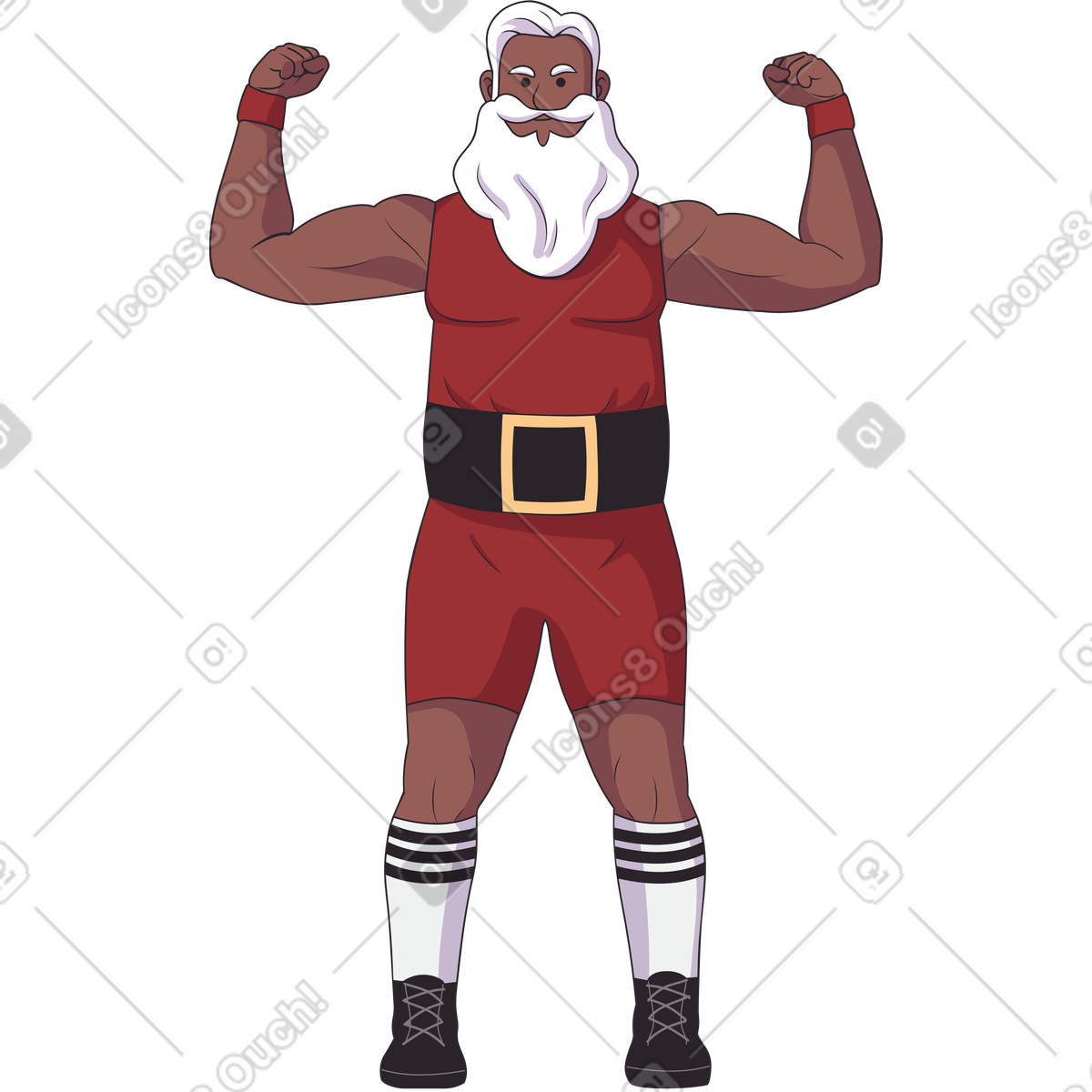 Santa claus is in great athletic shape illustrazione stile Eastwood scarica PNG, SVG