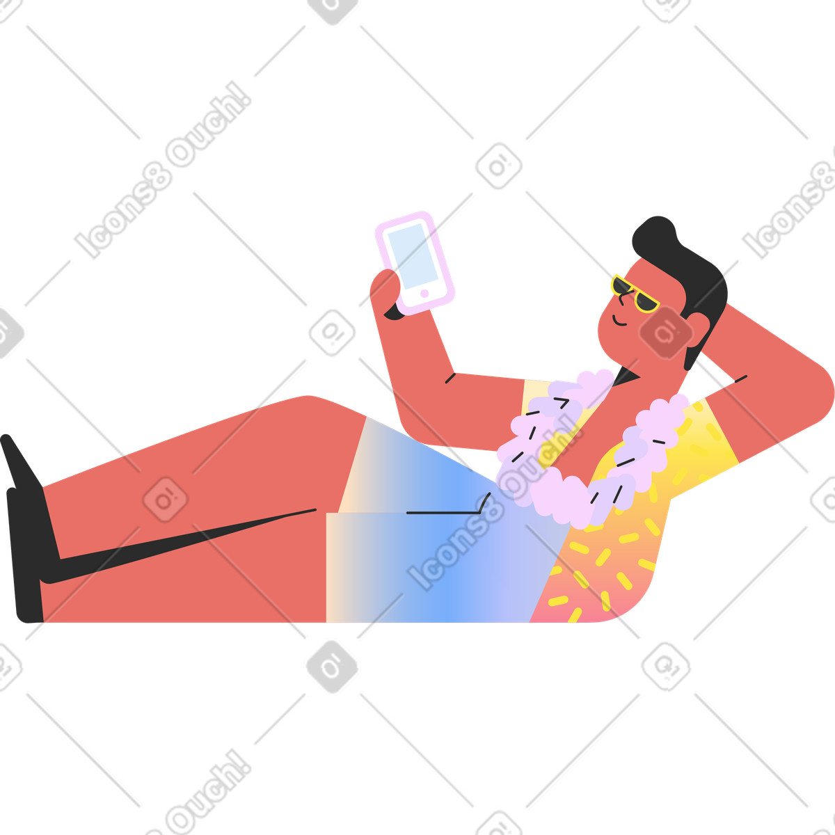 Strandmann-Illustration im Marginalia-Stil als Download in PNG, SVG