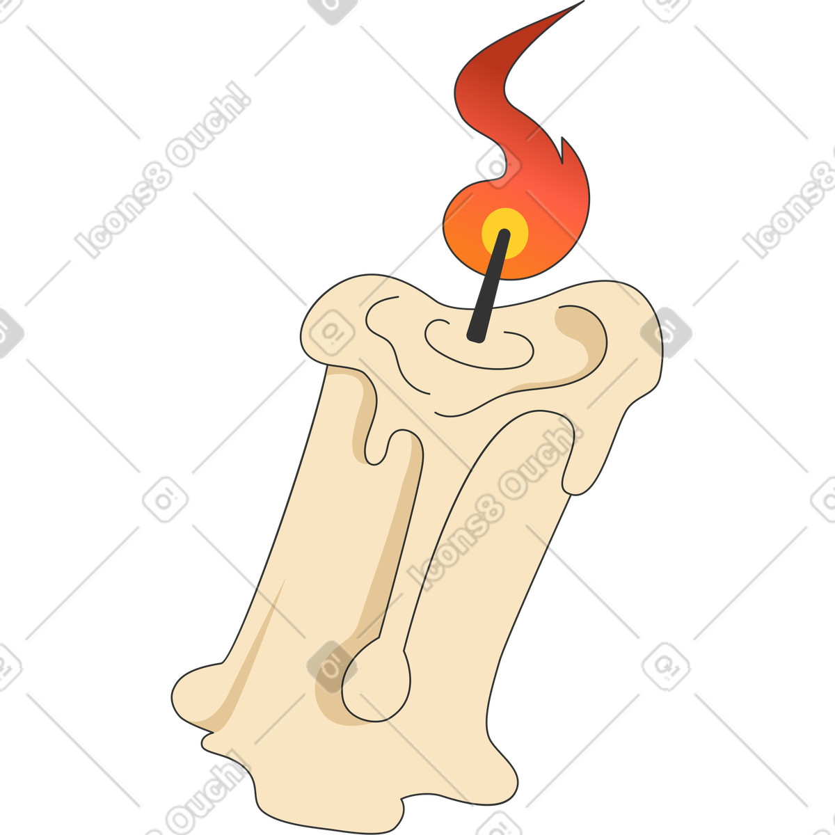 Candle illustration in Kit style download in PNG, SVG