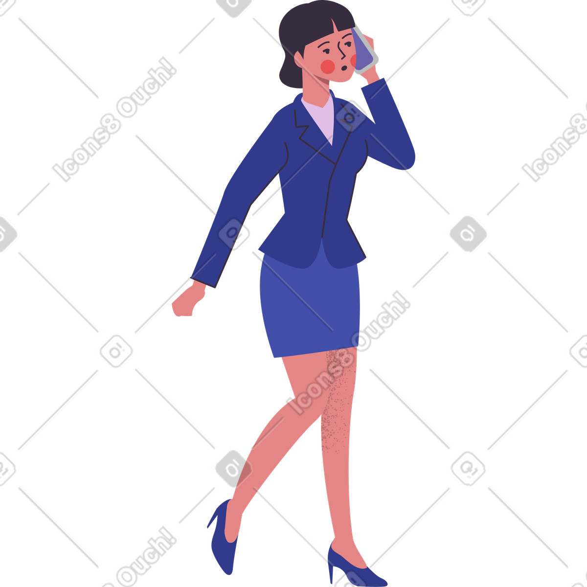 Woman in suit speaking illustration Pale style download PNG, SVG
