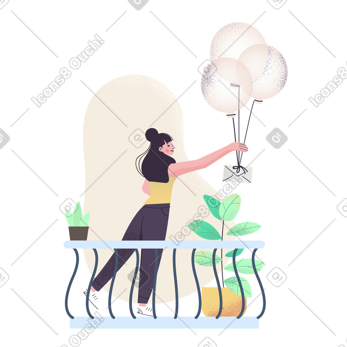 Ilustración Atrapar el correo en estilo Pale a descargar en PNG y SVG