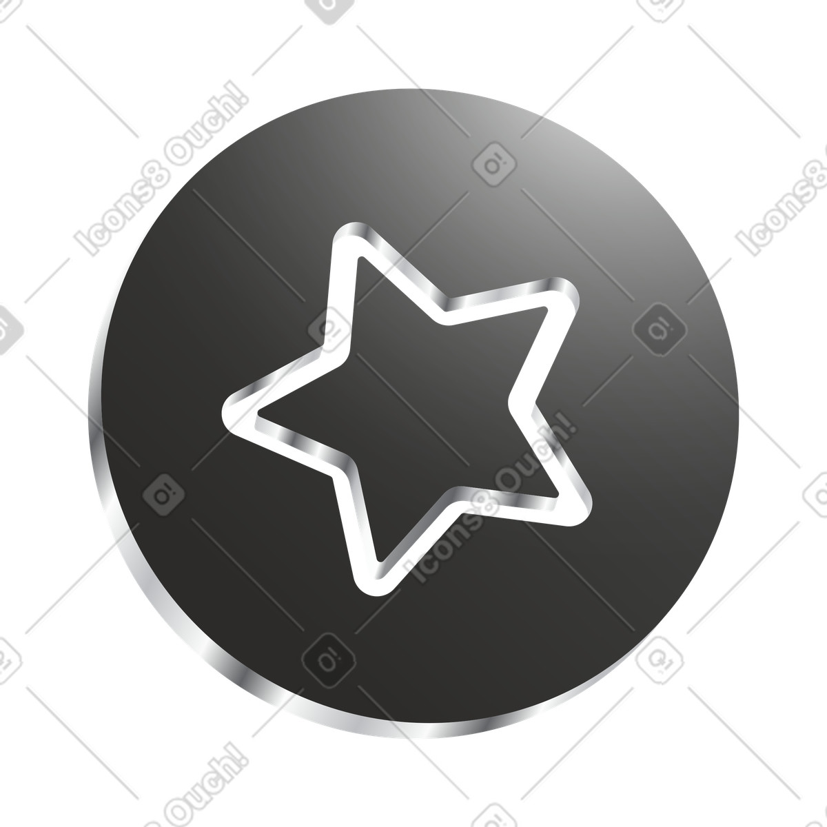 Star button icon for favorite content or featured items interface illustrazione in stile Token scarica in PNG, SVG