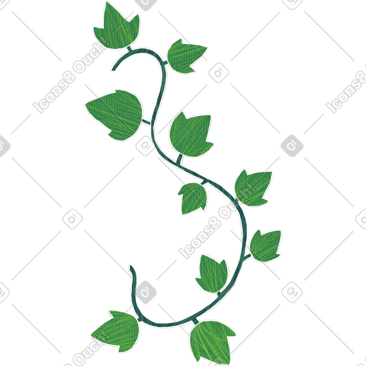 Green weaving plant illustration in Crafty style download in PNG, SVG