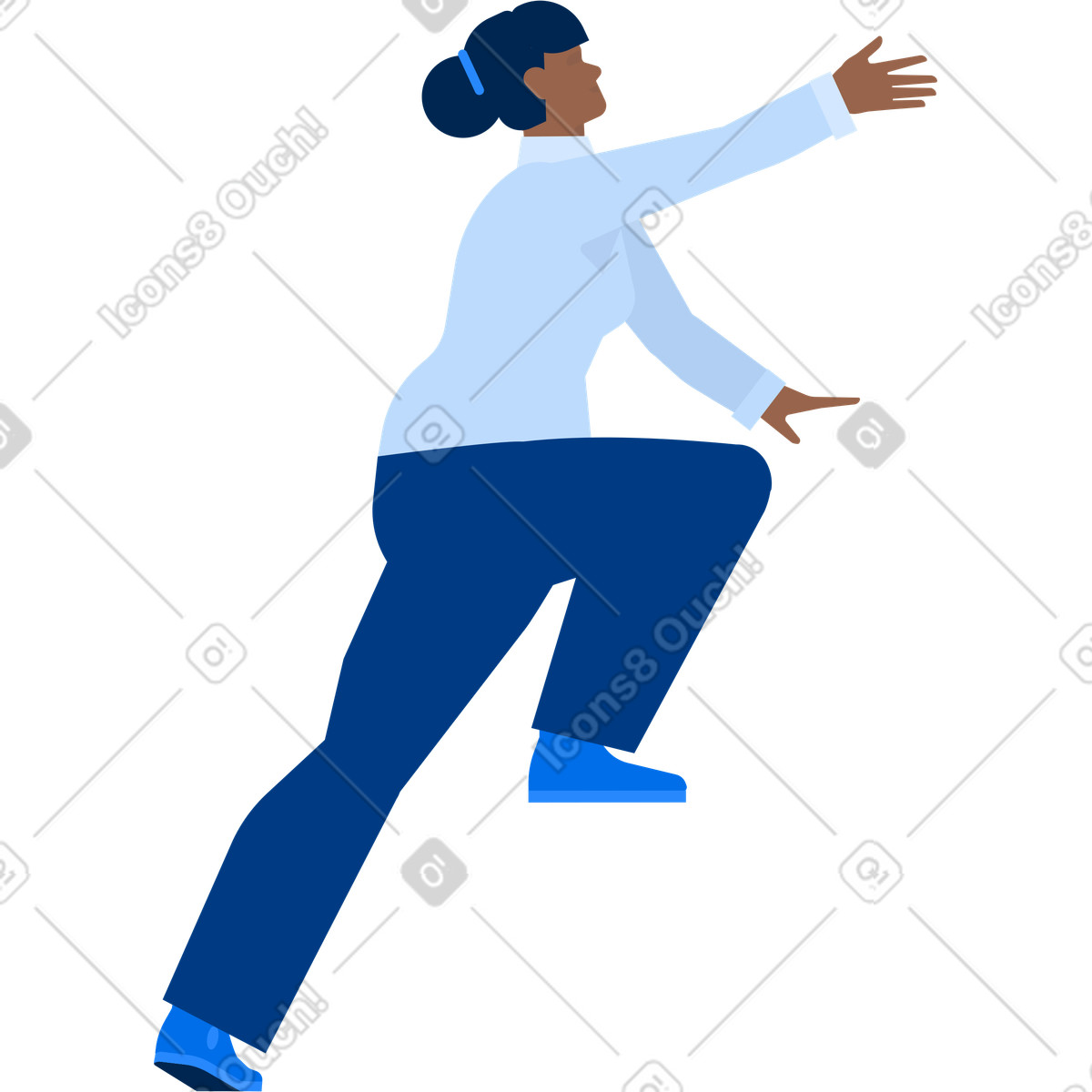 Ilustración Mujer sube en estilo Urban a descargar en PNG y SVG
