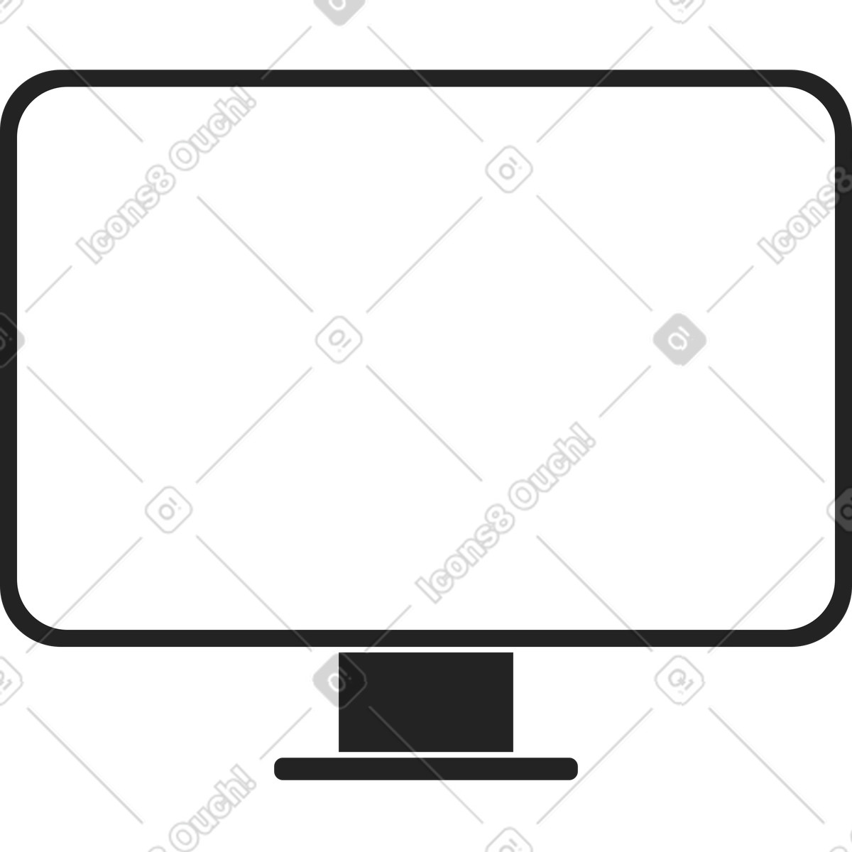 Ilustración Computadora en estilo Sammy Line a descargar en PNG y SVG