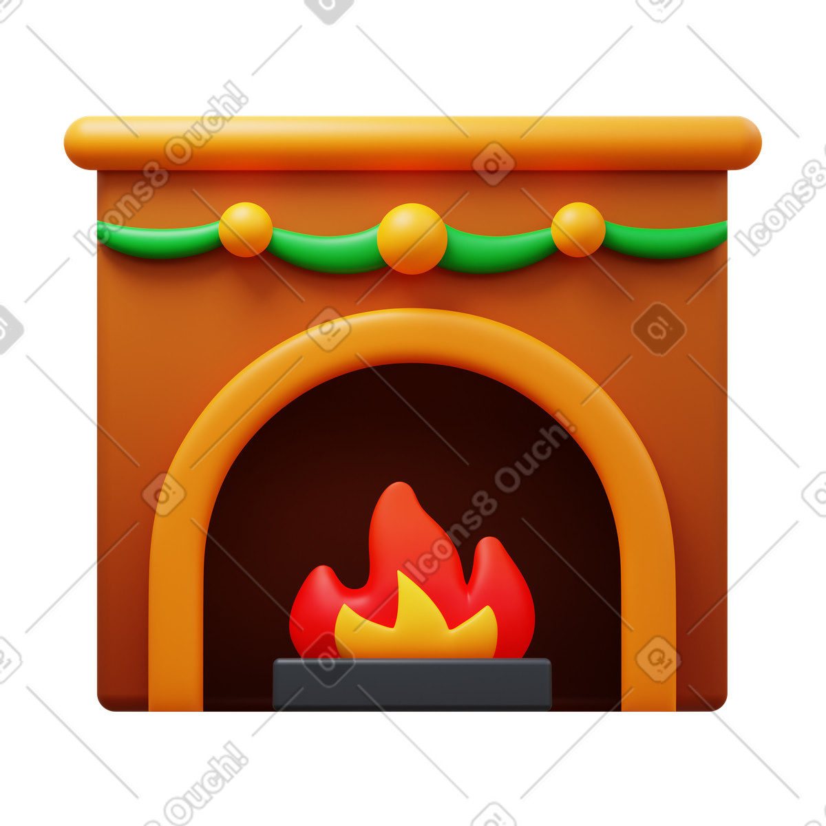 Ilustración Fireplace en estilo 3D Fluency a descargar en PNG y SVG