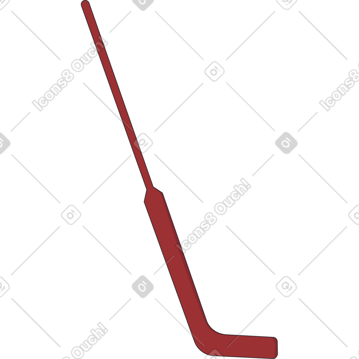 Illustration Burgundy hockey stick dans le style Eastwood à télécharger aux formats PNG, SVG
