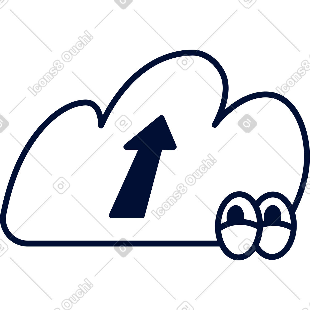 Archiviazione cloud illustrazione in stile Blink scarica in PNG, SVG