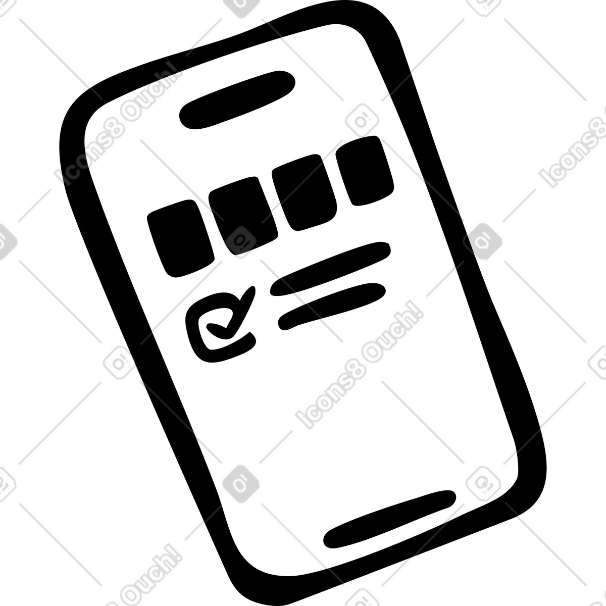 Illustration Téléphone avec code dans le style Journal à télécharger aux formats PNG, SVG