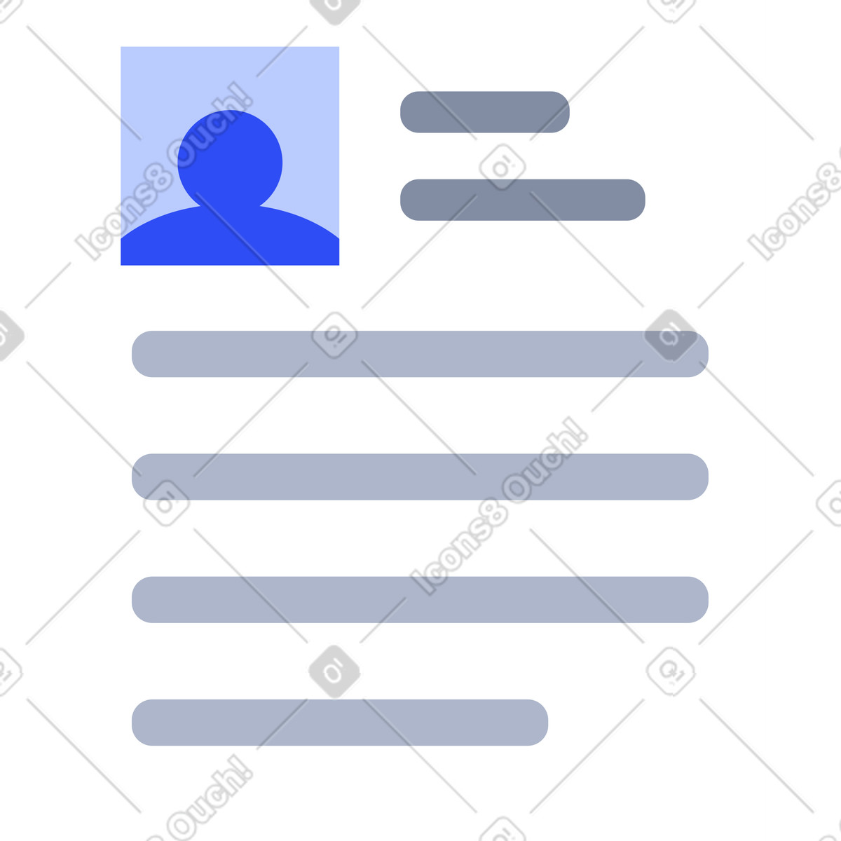 Ilustración Hoja de documento cv currículum en estilo System a descargar en PNG y SVG