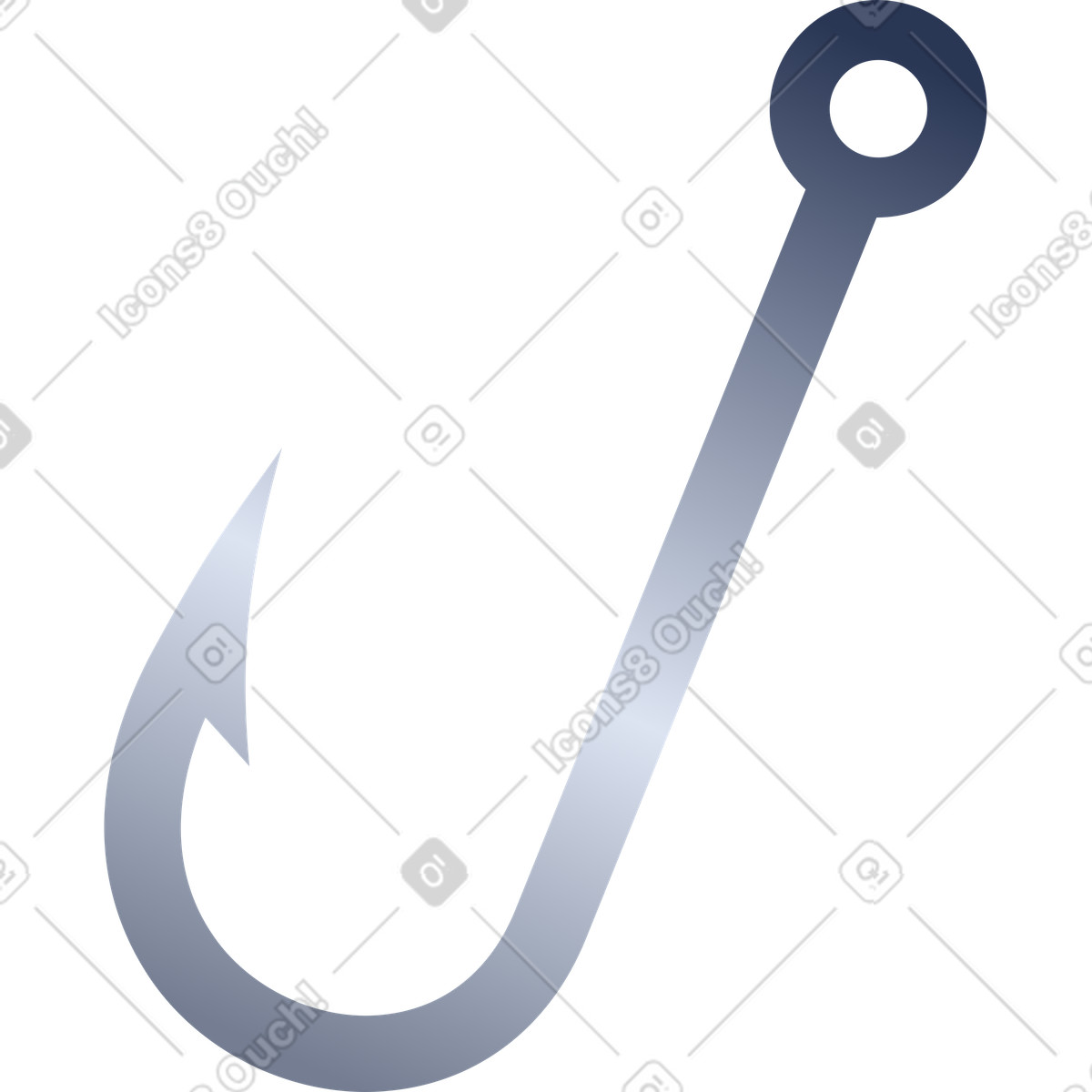 Fish hook illustration in PNG, SVG