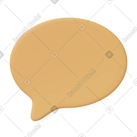 Иллюстрация 3D Orange speech bubble в стиле Украшение Casual life — скачать в форматах PNG, SVG