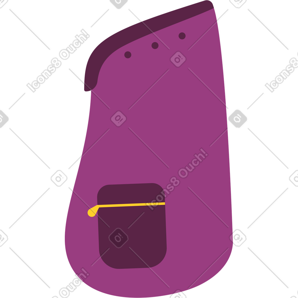 Weinroter reiserucksack-Illustration im Sammy-Stil als Download in PNG, SVG