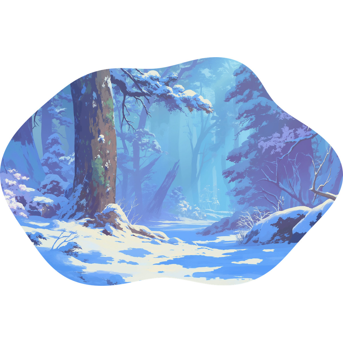Scenes スタイルの 冬の森の背景 のイラストをPNG、SVG形式でダウンロード