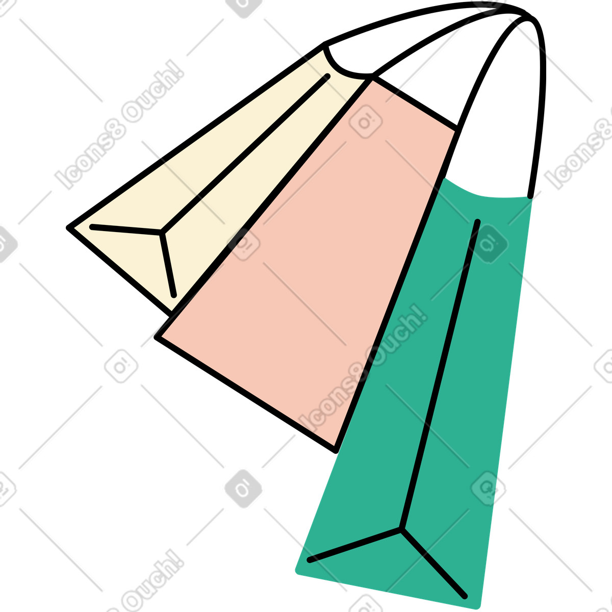 Papiertüten-Illustration im Jelly-Stil als Download in PNG, SVG