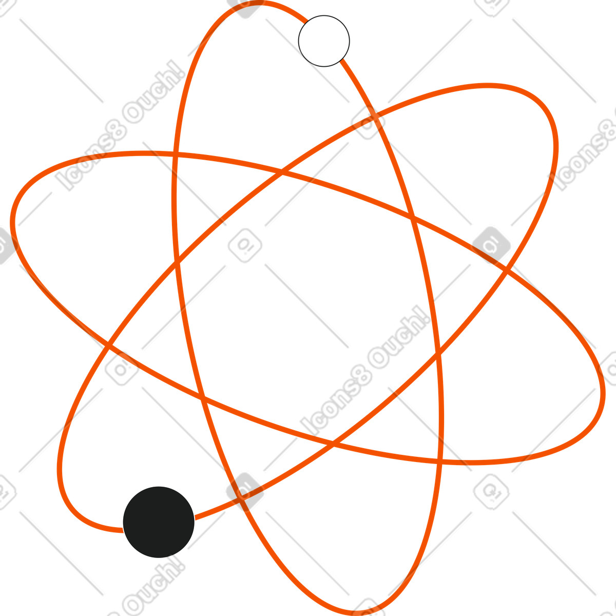 Illustration Atome dans le style Strict à télécharger aux formats PNG, SVG