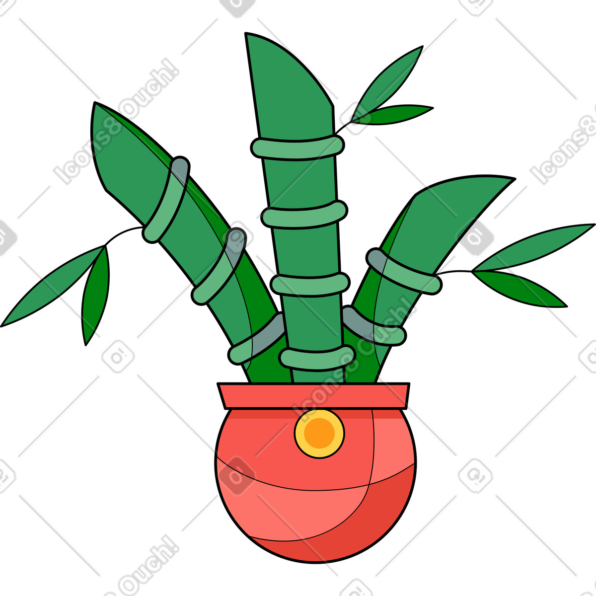 Ilustração de Bambu em no estilo Surr para baixar em PNG, SVG