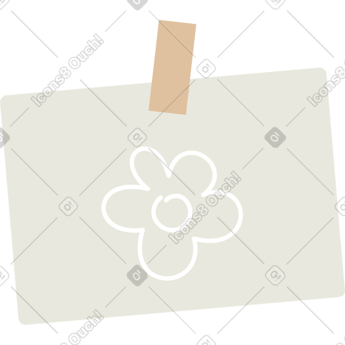 Foto con un fiore illustrazione in stile Lagom scarica in PNG, SVG