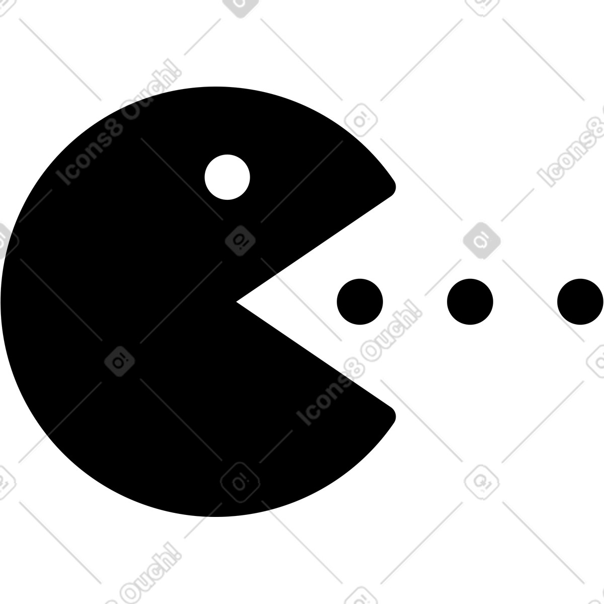 Illustration Pac-man dans le style Memphis à télécharger aux formats PNG, SVG