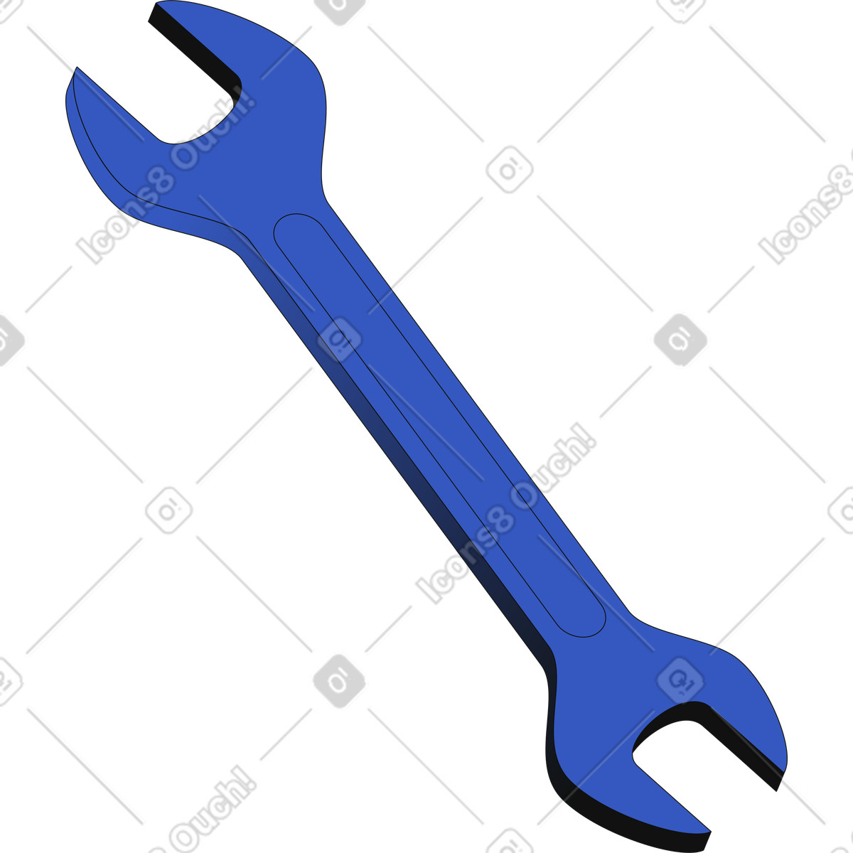 Illustration Clé à fourche double dans le style Techny télécharger aux formats PNG, SVG