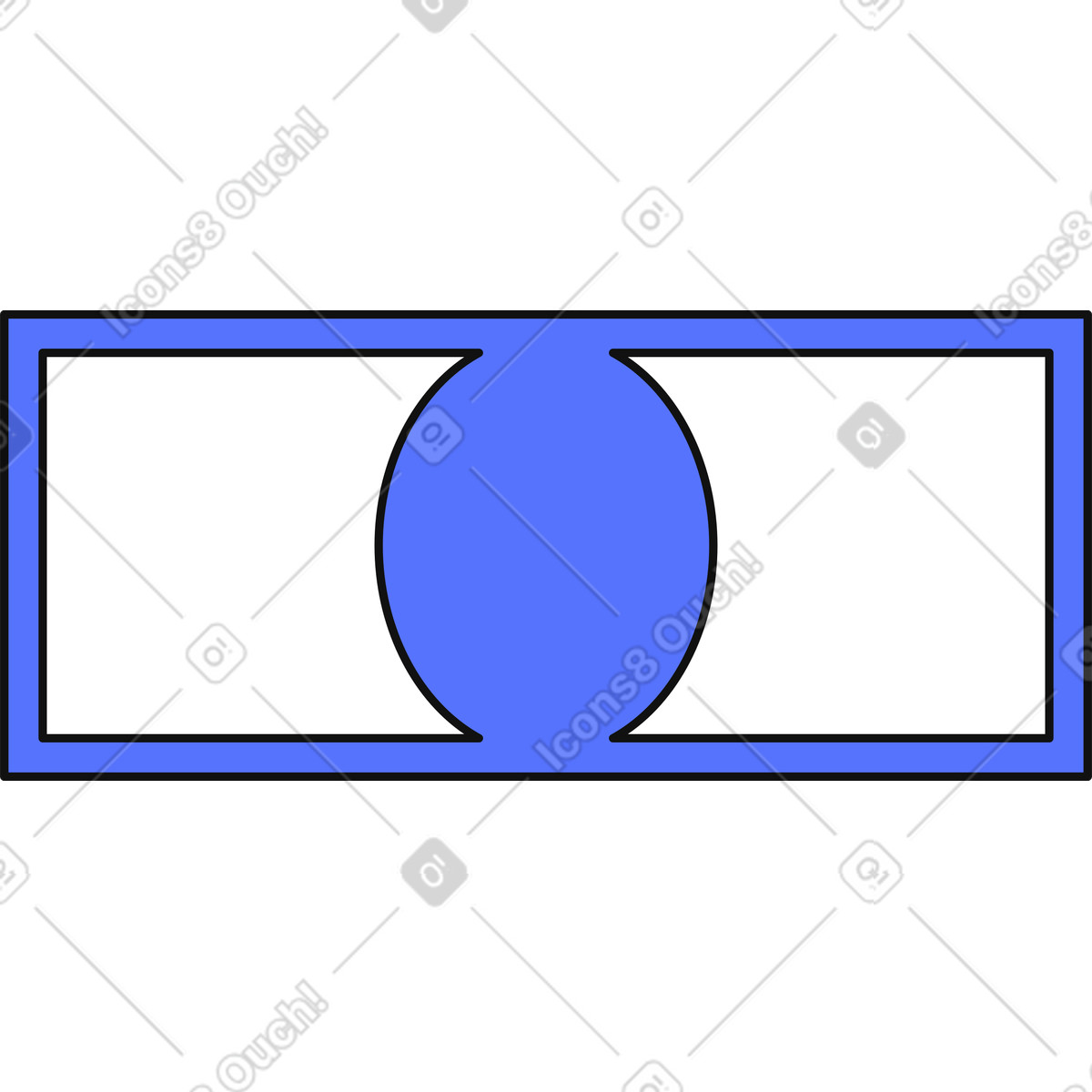 Illustration Blue cash money banknote for finances and economy dans le style Main à télécharger aux formats PNG, SVG