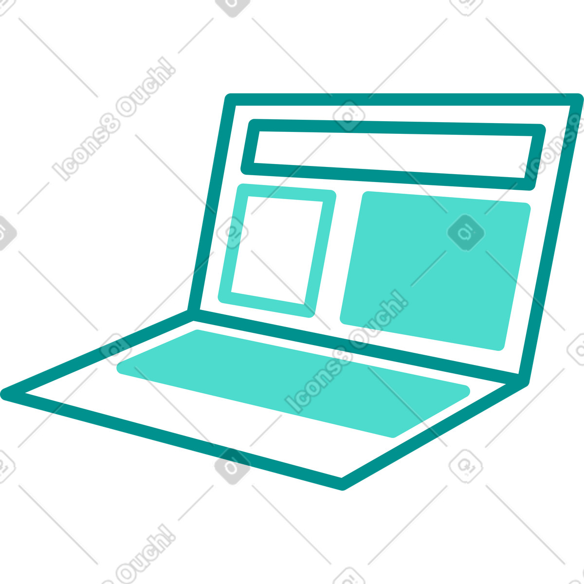 Frame interface on laptop illustration in PNG, SVG