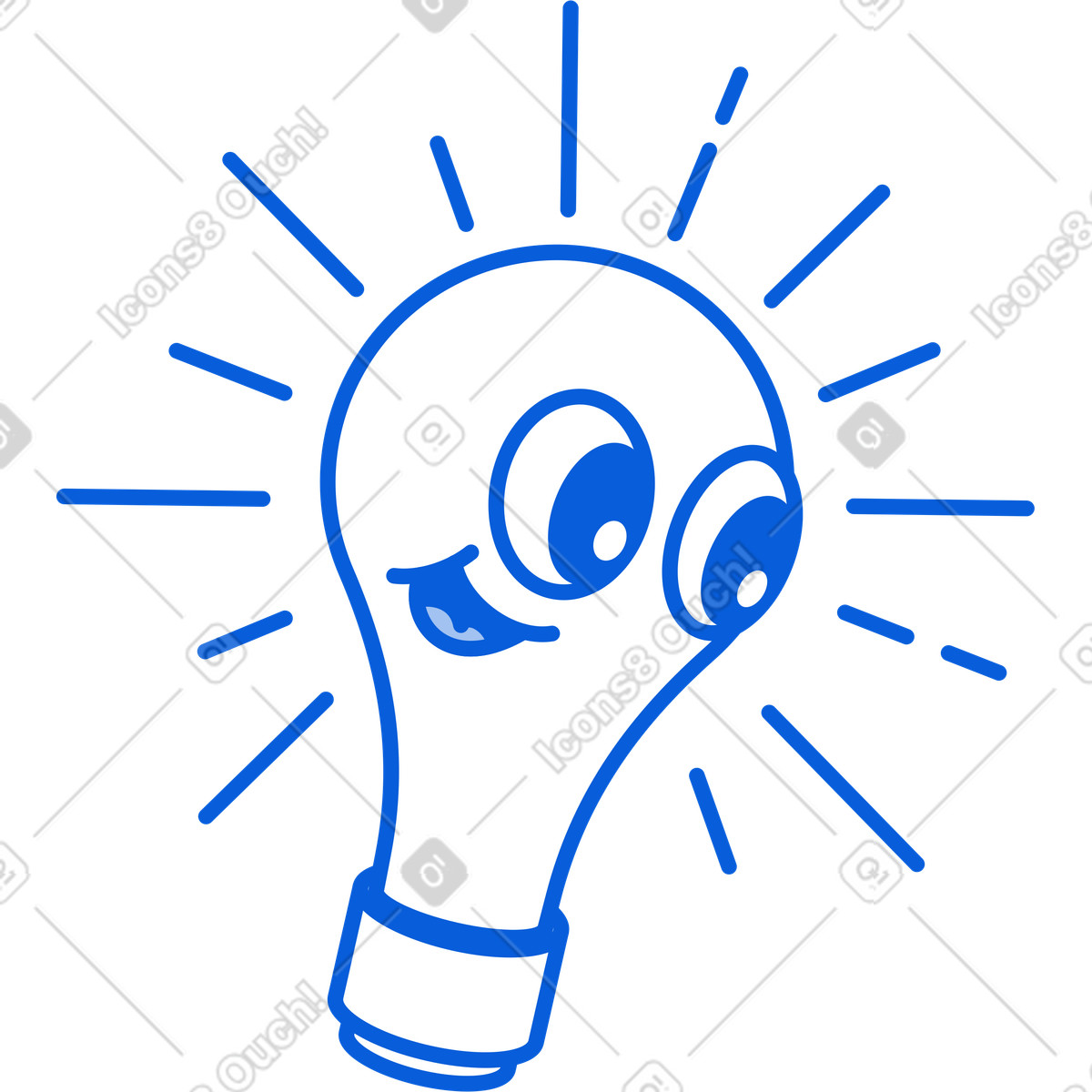 Bulb illustration in Handy Line style download in PNG, SVG