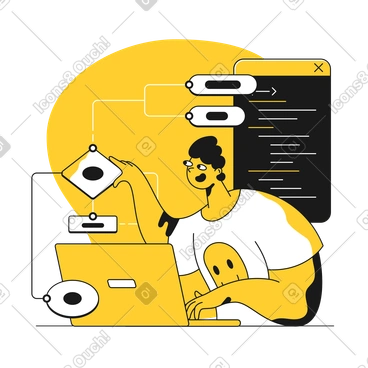 Software development flow and coding PNG, SVG