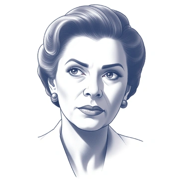 A detailed portrait of "Simone Veil" is depicted. She has a soft facial expression that conveys deep thoughtfulness. Her hair is elegantly styled, framing her face. The features of her face are clearly defined, capturing her strong yet gentle demeanor. The background is neutral, allowing focus on her expression and the contours of her face, emphasizing the wisdom in her eyes. The overall composition highlights her significance and character.