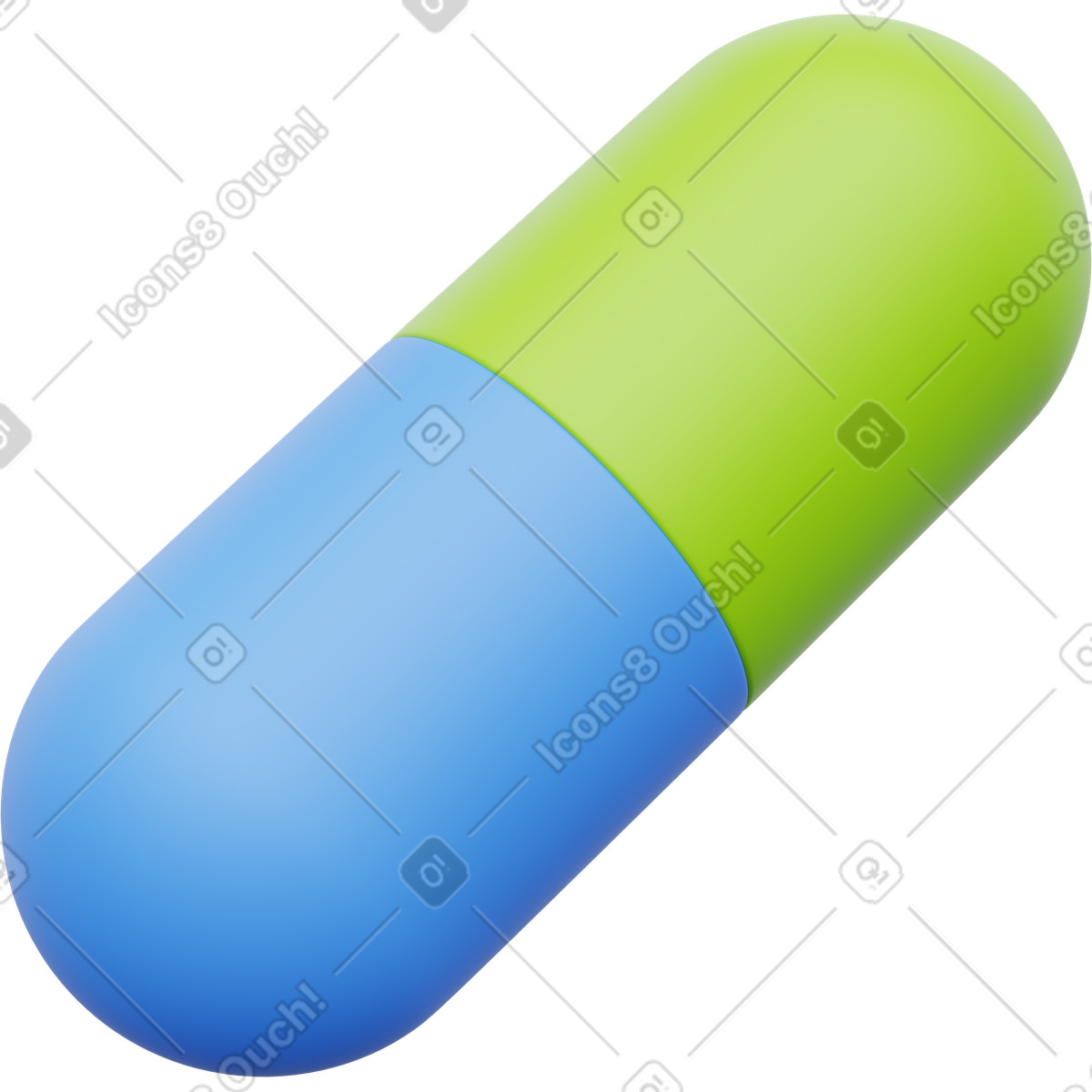 Ilustración Capsule pill symbol for medicine dosage and pharmaceutical health care en estilo 3D Playful a descargar en PNG y SVG