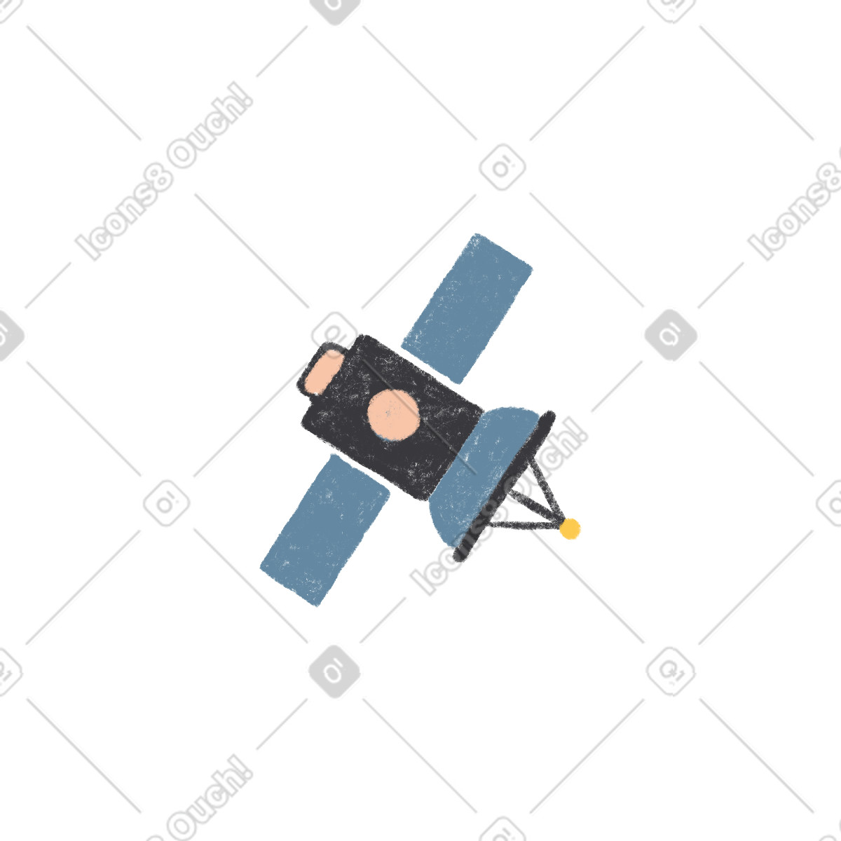 Ilustración Small satellite en estilo Chalky a descargar en PNG y SVG