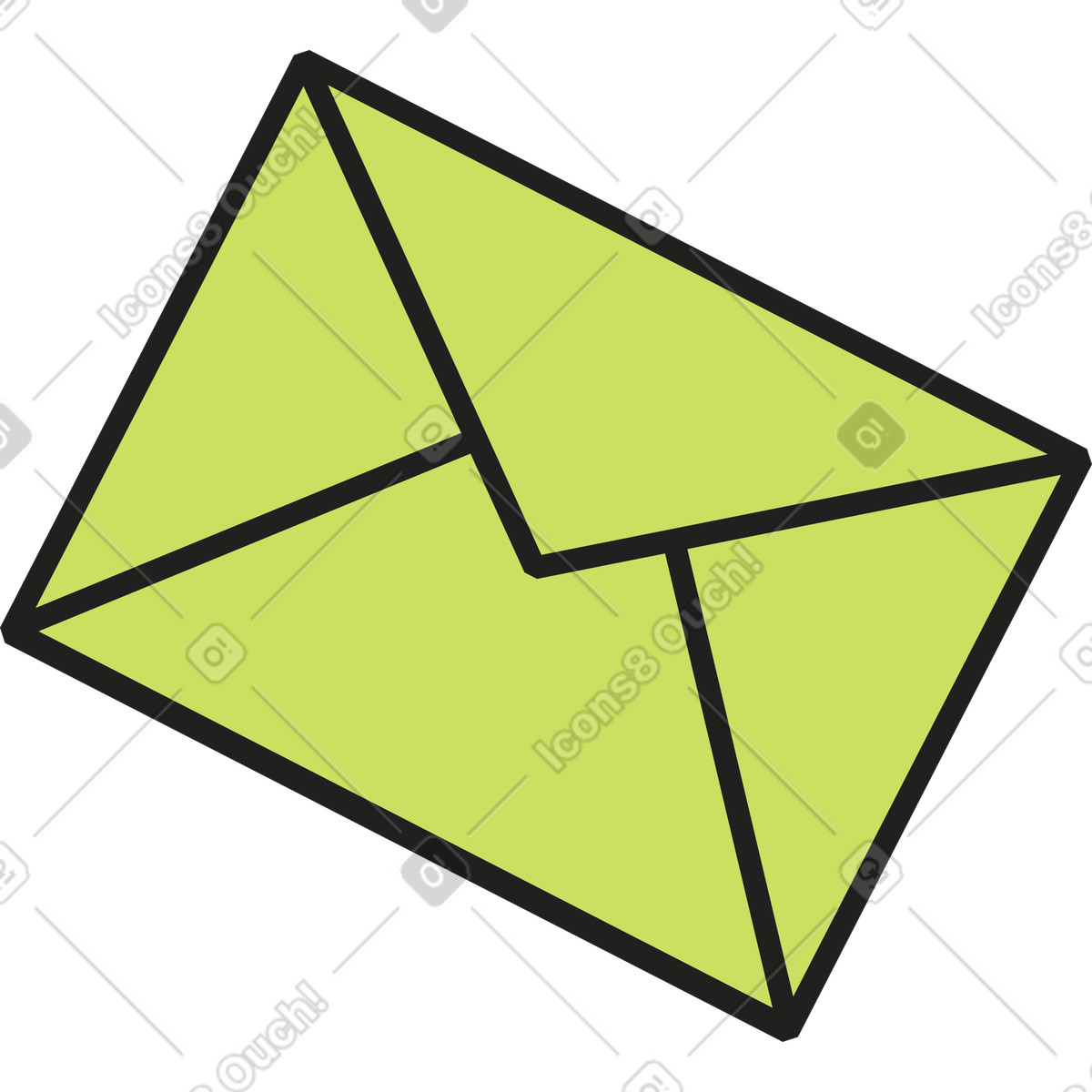 Dazzle スタイルの 閉じた緑の封筒 のイラストをPNG、SVG形式でダウンロード