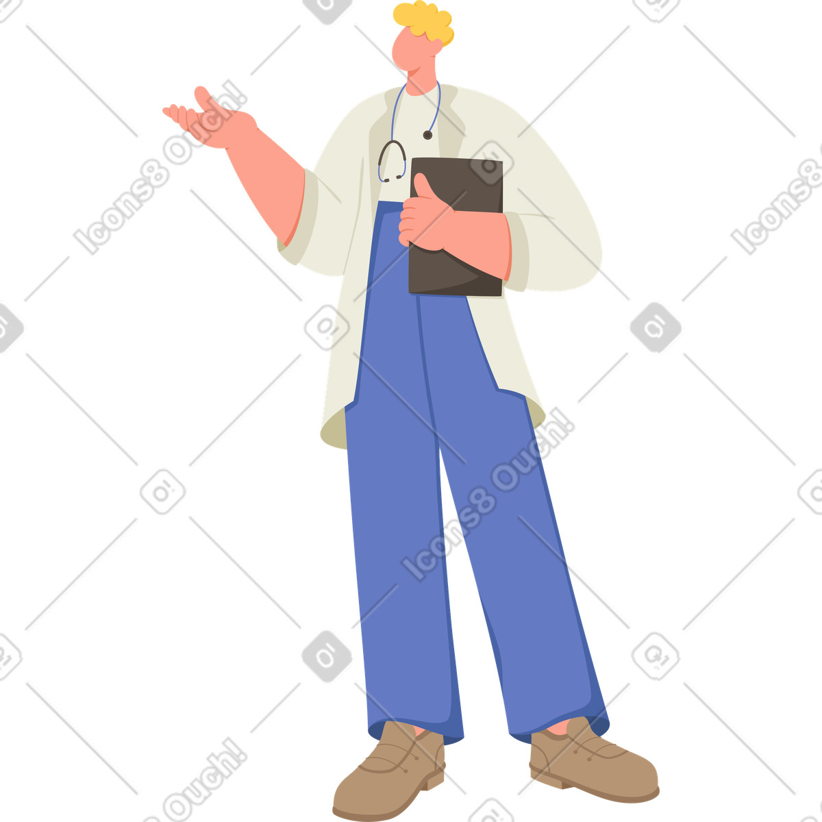 Doctor illustration in Social style download in PNG, SVG