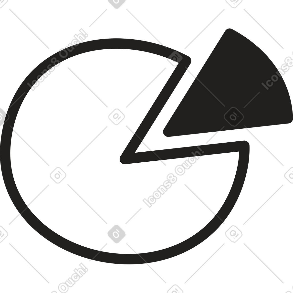 Pie chart illustration in Little style download in PNG, SVG