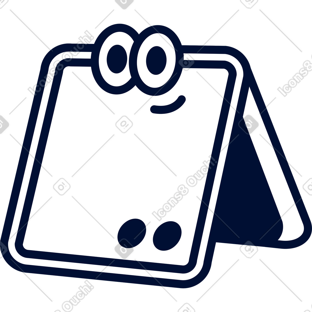 White folding phone illustration in Blink style download in PNG, SVG