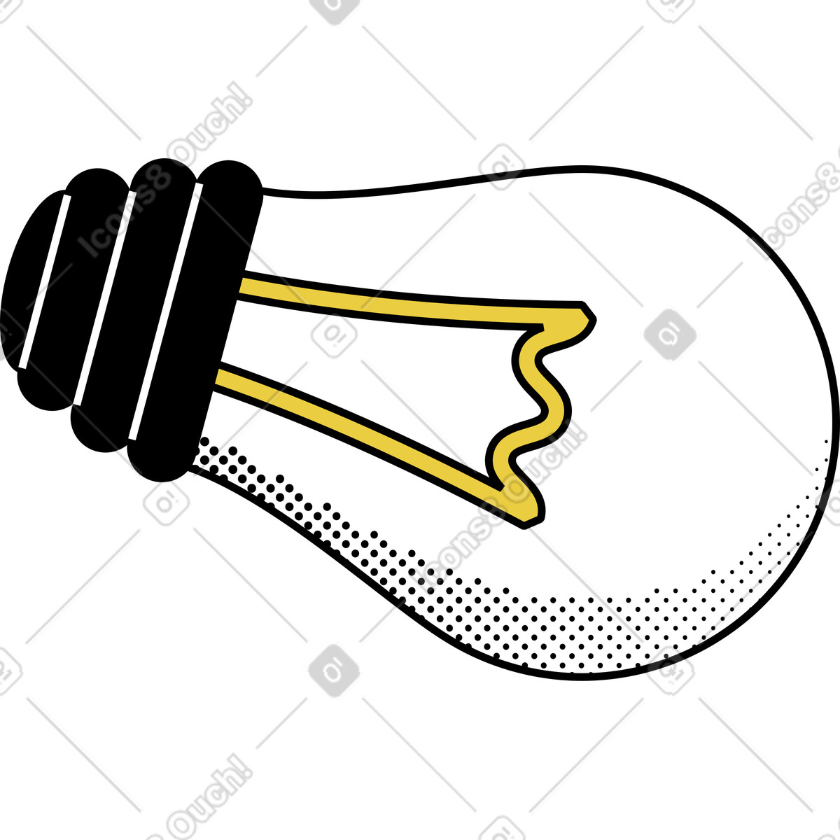 Memphis スタイルの Light bulb のイラストをPNG、SVG形式でダウンロード