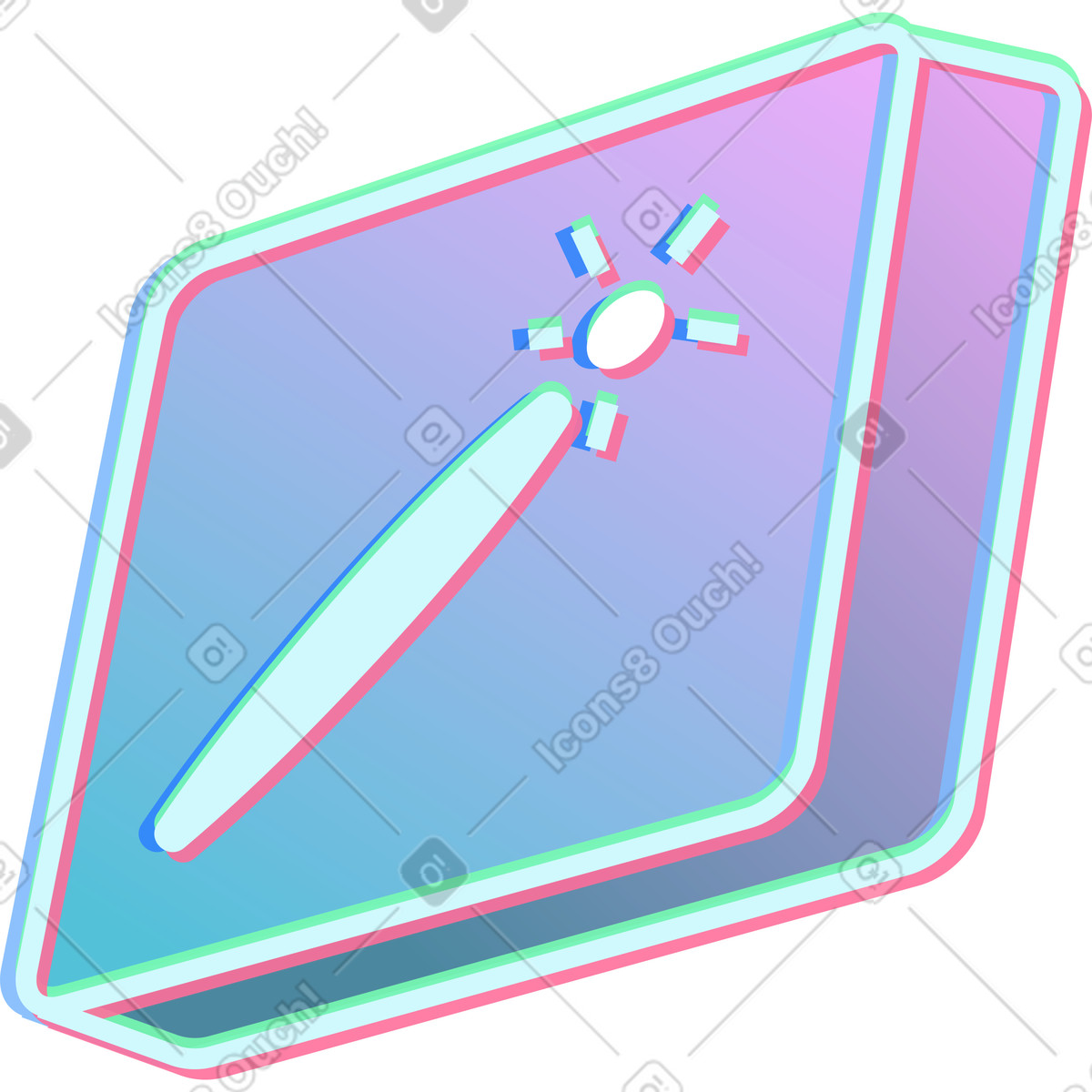 下载 Neon 风格的 魔术棒工具 插画，支持 PNG、SVG 格式