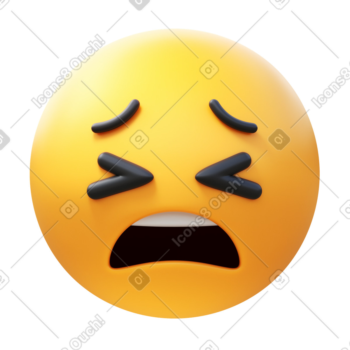 Emoji faccia stanca illustrazione in stile 3D Fluency scarica in PNG, SVG