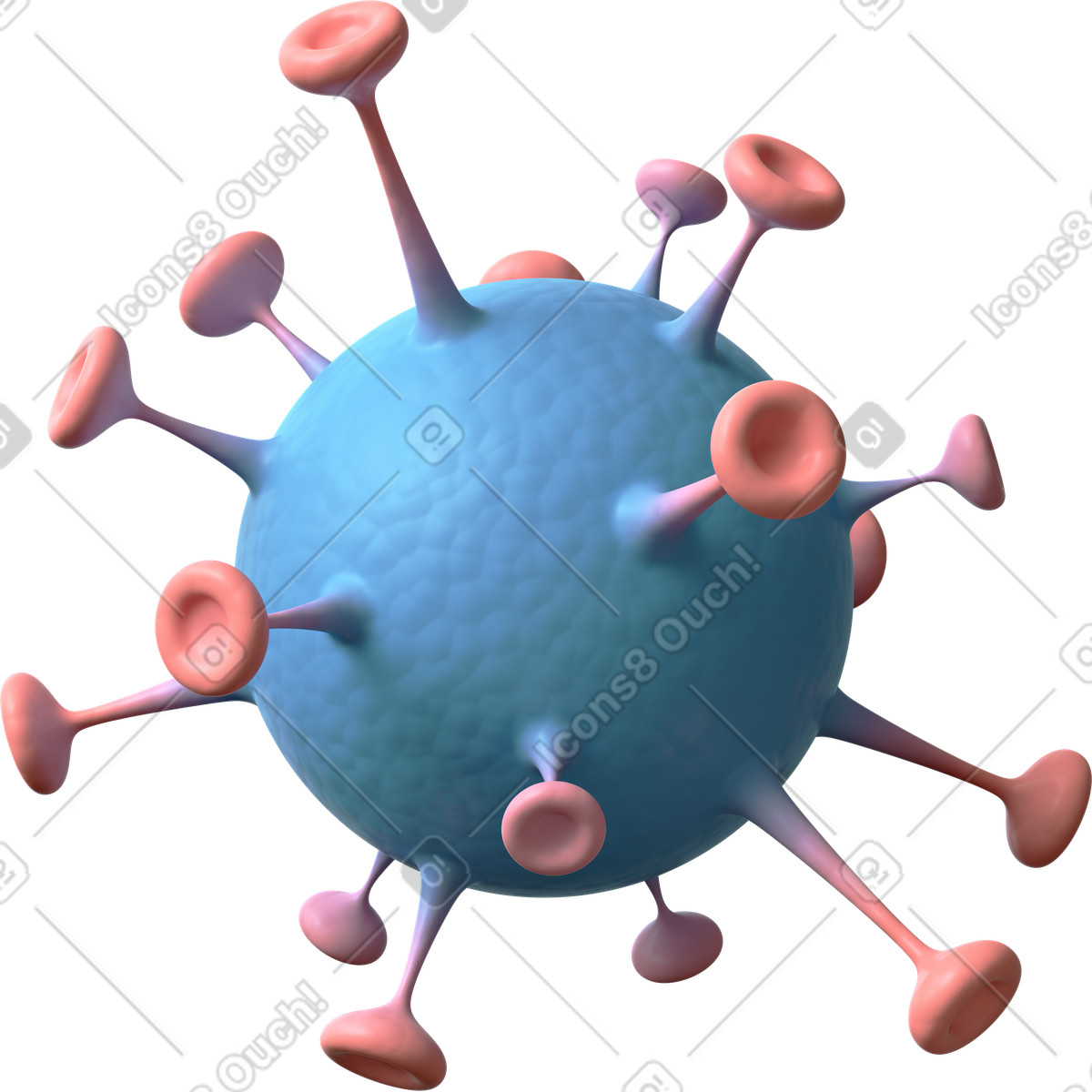Coronavirus illustration in 3D Business style download in PNG, SVG