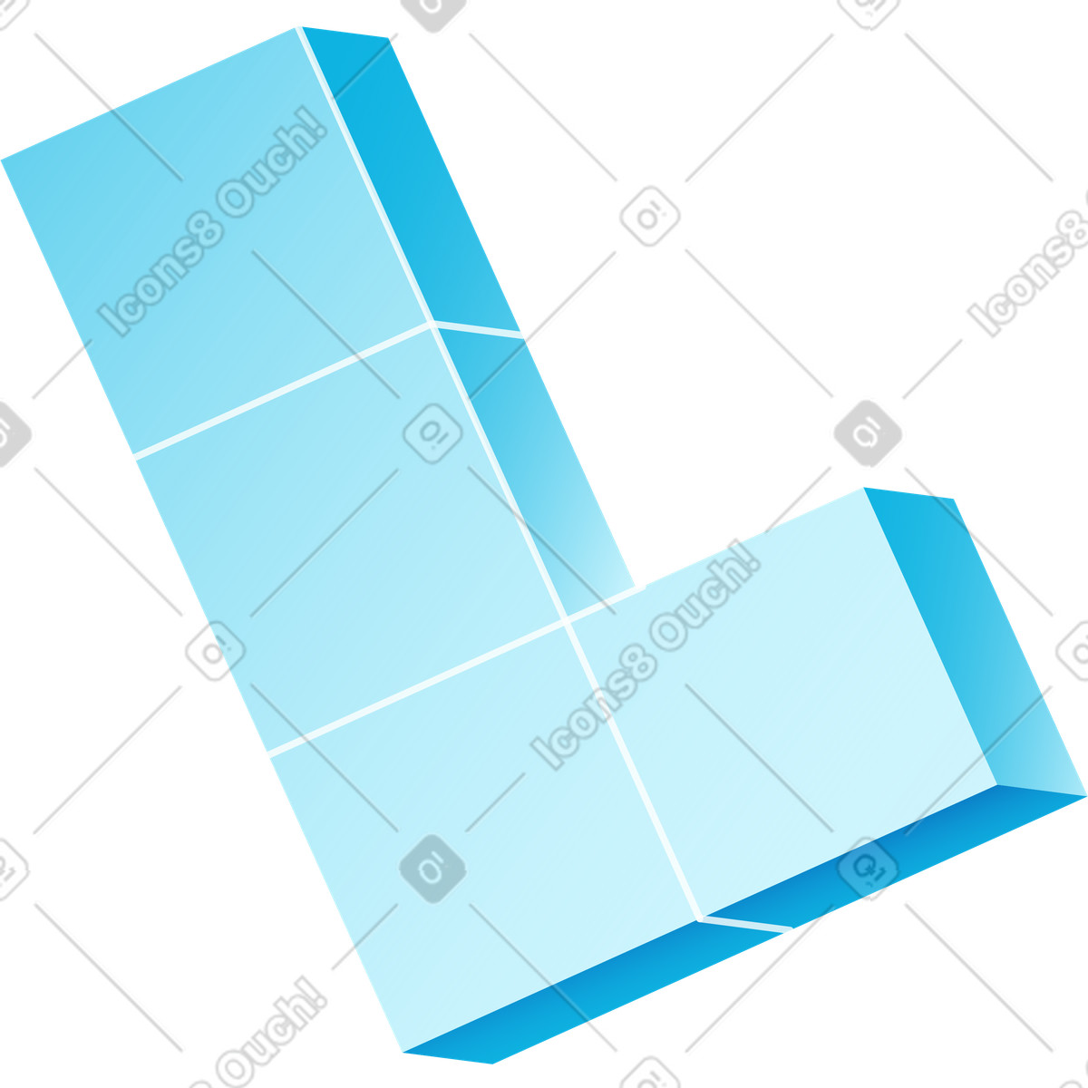 Ilustración Bloque de cubos en forma l estilo Colors a descargar PNG y SVG