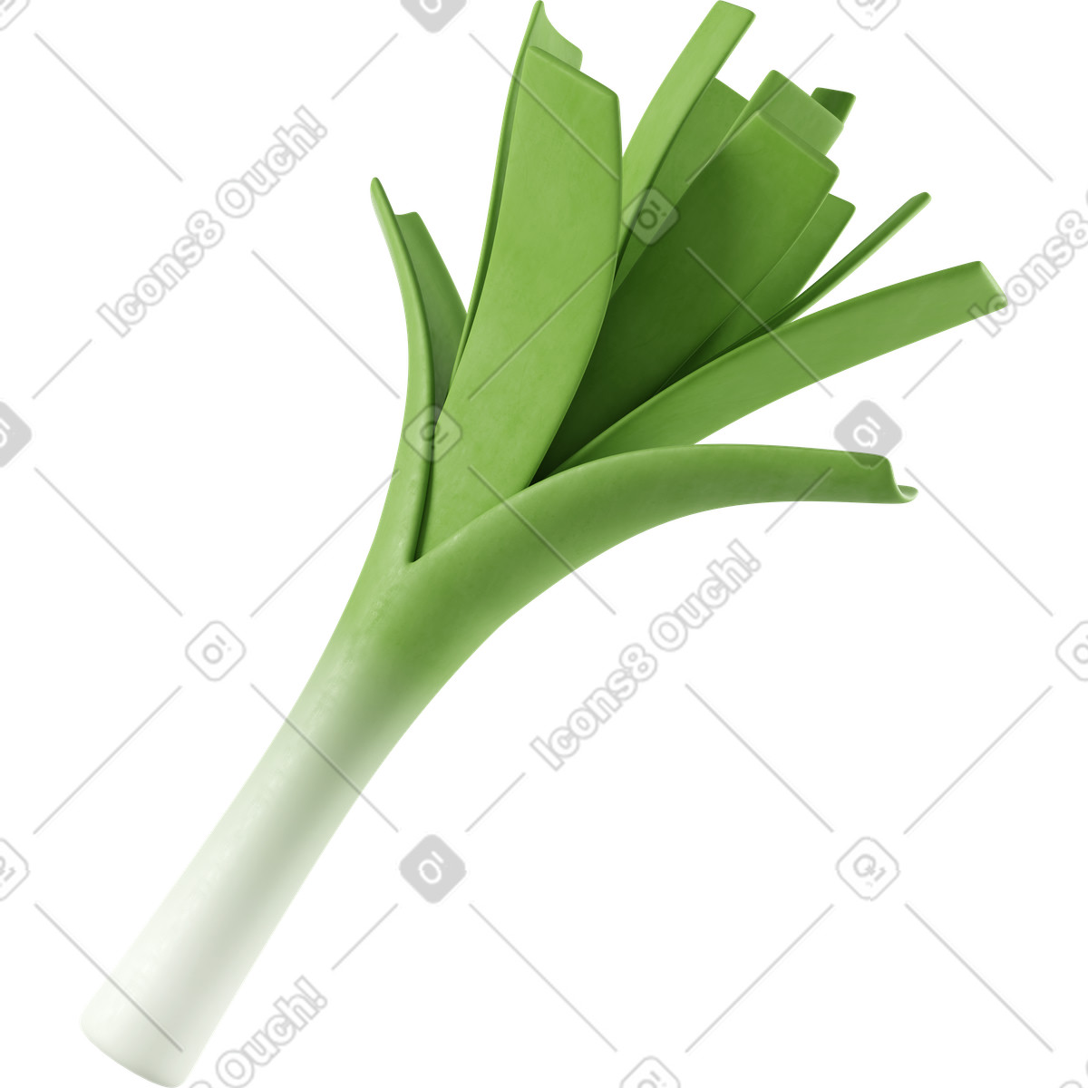 Illustration Leek dans le style 3D Business à télécharger aux formats PNG, SVG