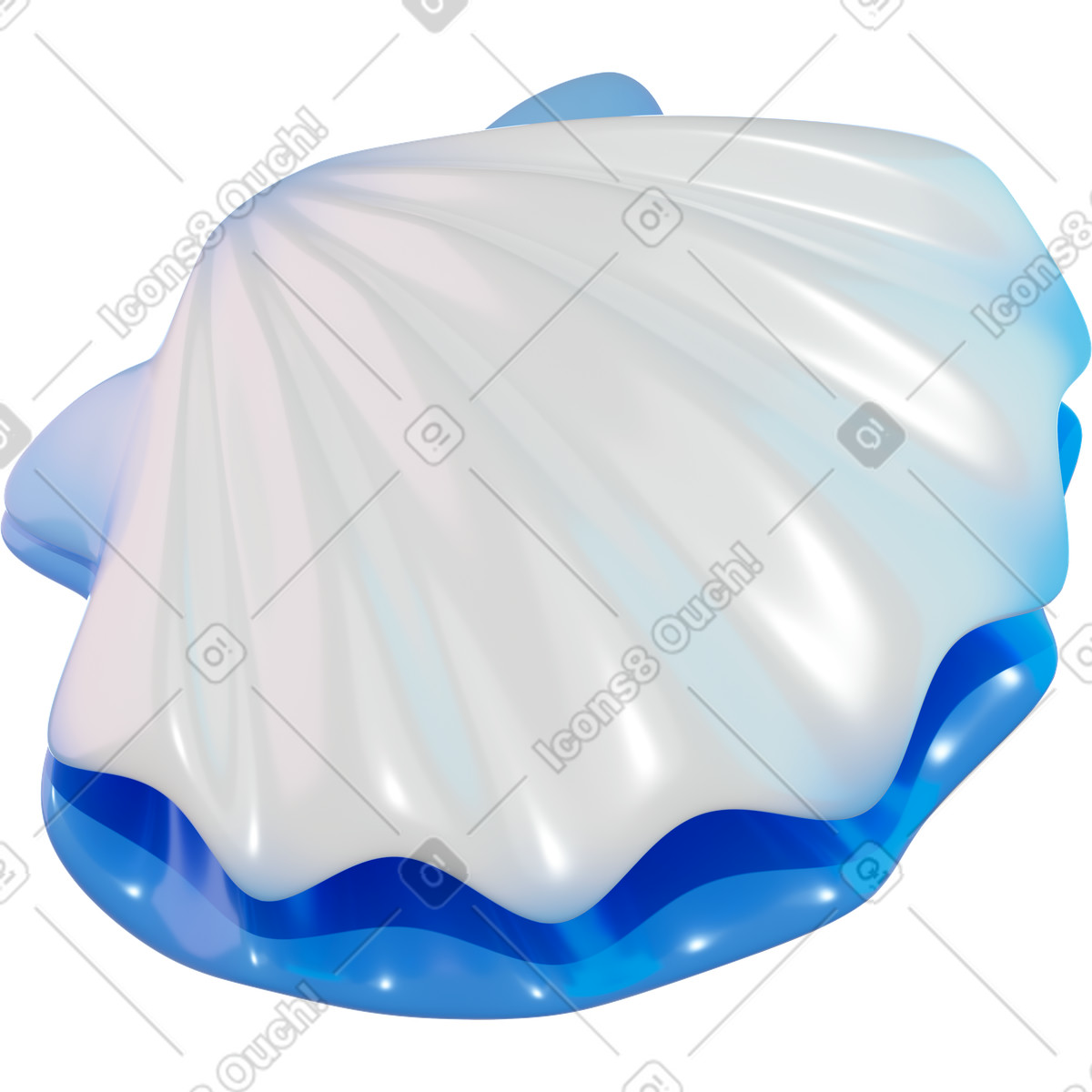 Scallop shell illustration in 3D Holidays style download in PNG, SVG