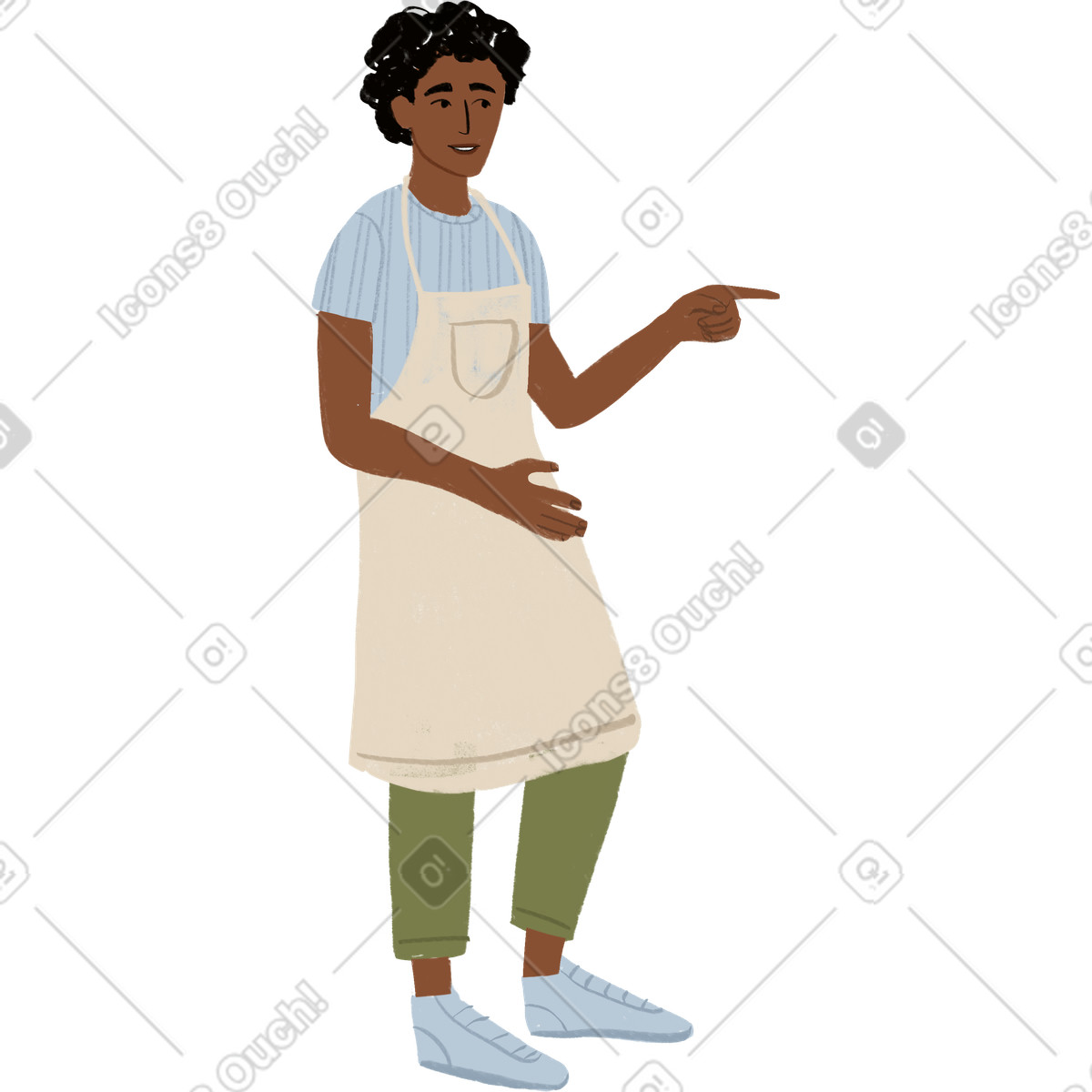 Ilustração de Man in an apron em no estilo Lumiere para baixar em PNG, SVG