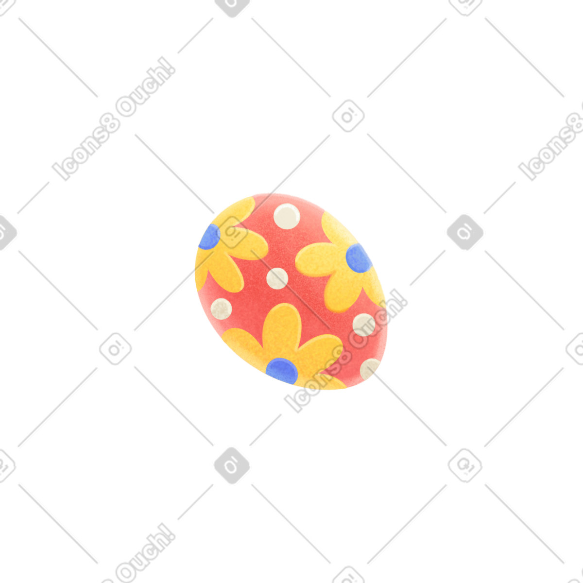 Иллюстрация Easter red egg with a flower pattern в стиле Lettering — скачать в форматах PNG, SVG