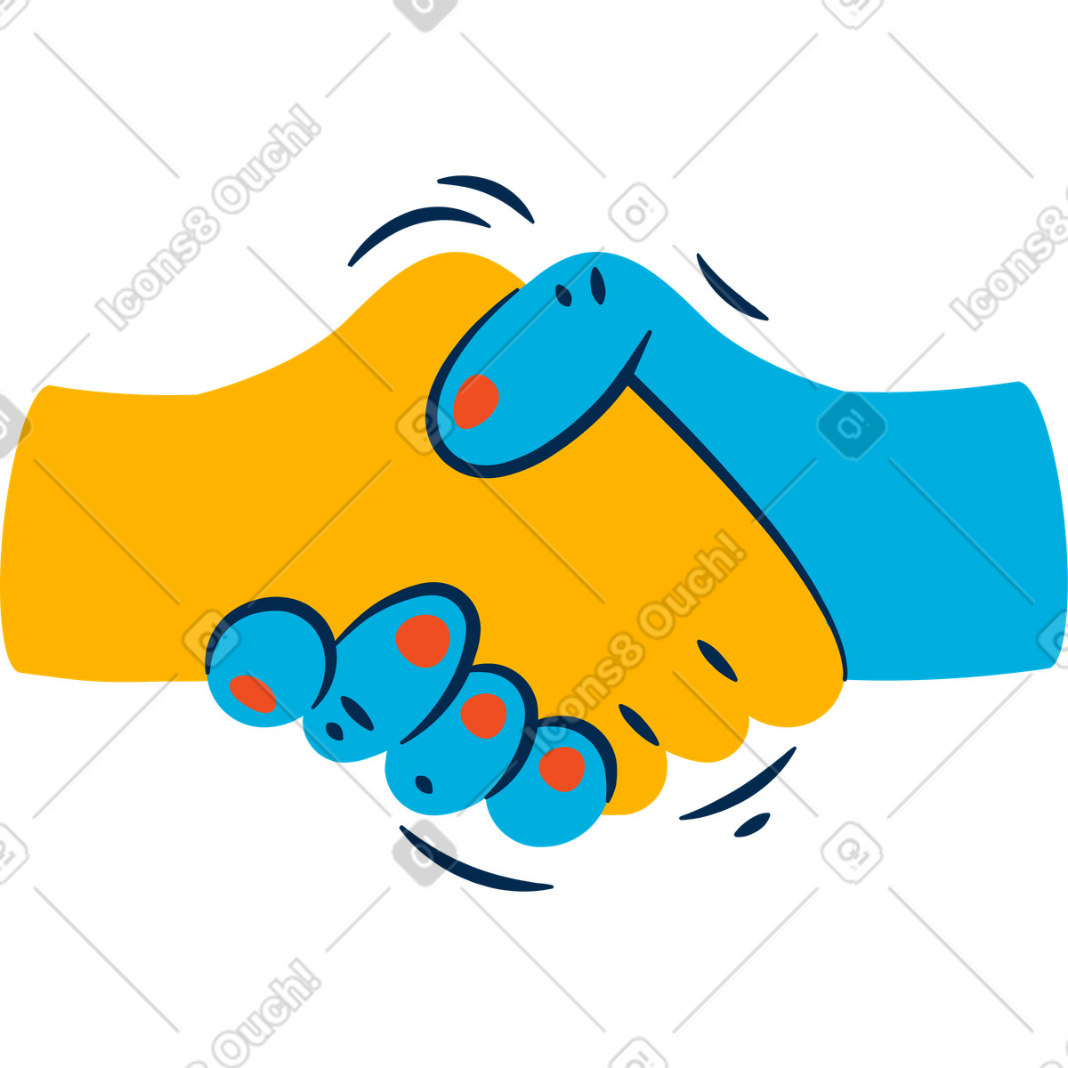 Stretta di mano illustrazione in stile Flame scarica in PNG, SVG